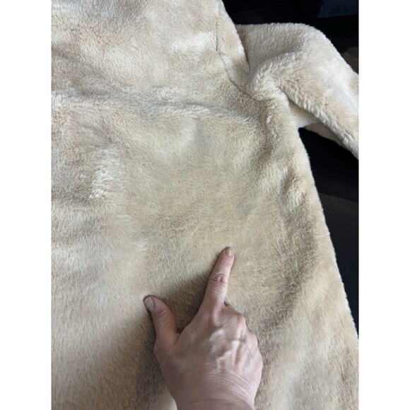 Apparis Rose Faux Fur Tan Moto Jacket XL Winter Coat Fall Zip Collared Teddy - Picture 10 of 12